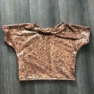 Gold specked metallic simple tee 12-18 months